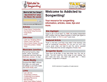 Tablet Screenshot of addicted-to-songwriting.com